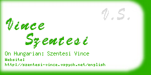 vince szentesi business card